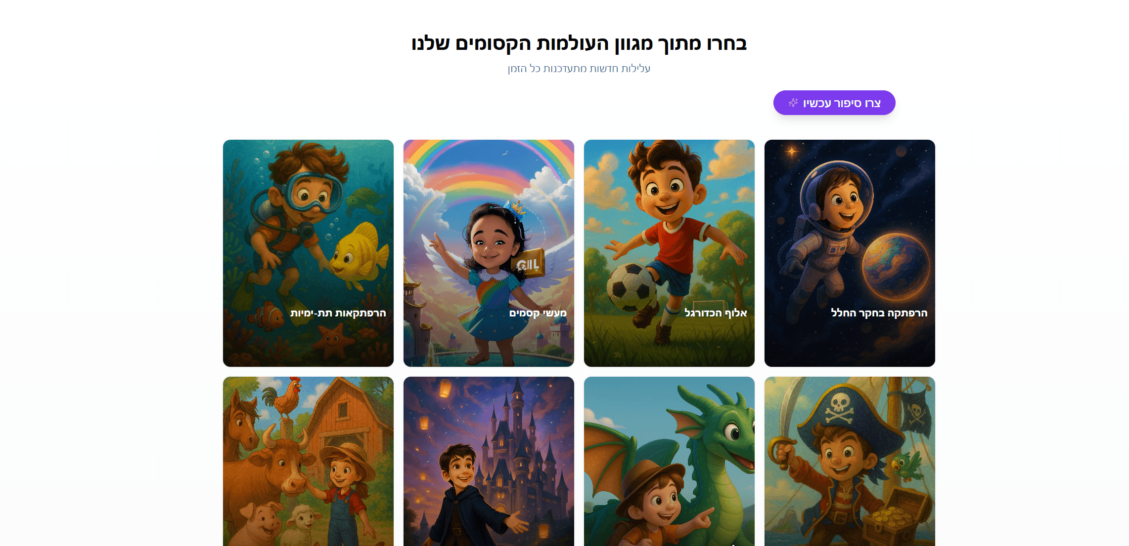 דוגמאות לספרים שנוצרו